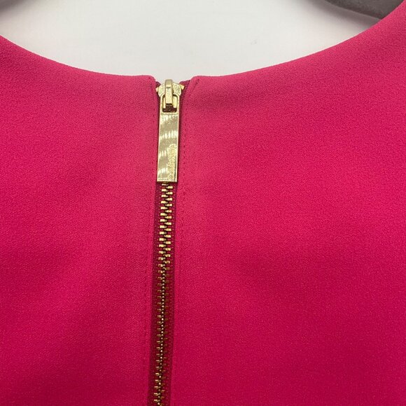 Calvin Klein 10 Fuchsia Pencil Dress Puff Sleeves Hot Pink Lady Like Business - Picture 4 of 15